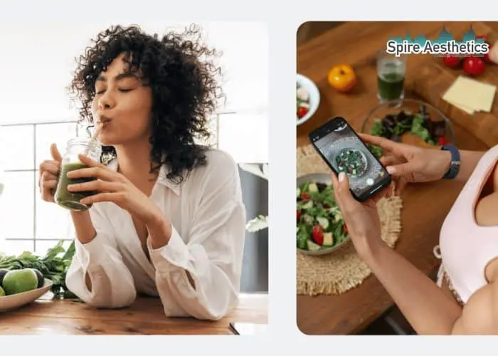 Image of woman looking into her diet and fat freezing Market Mowbray to improve her health
