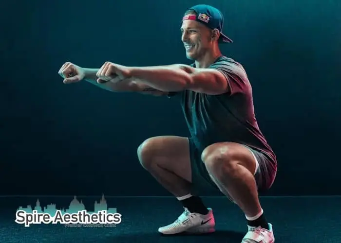 Image of man build leg muscle Market Mowbray through exercise